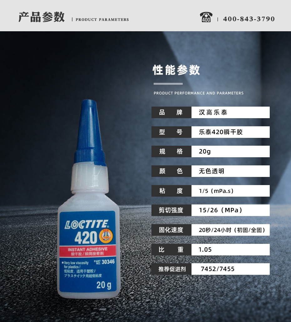 樂泰420瞬干膠參數(shù)