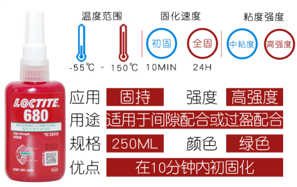 樂泰680軸承膠特點(diǎn)